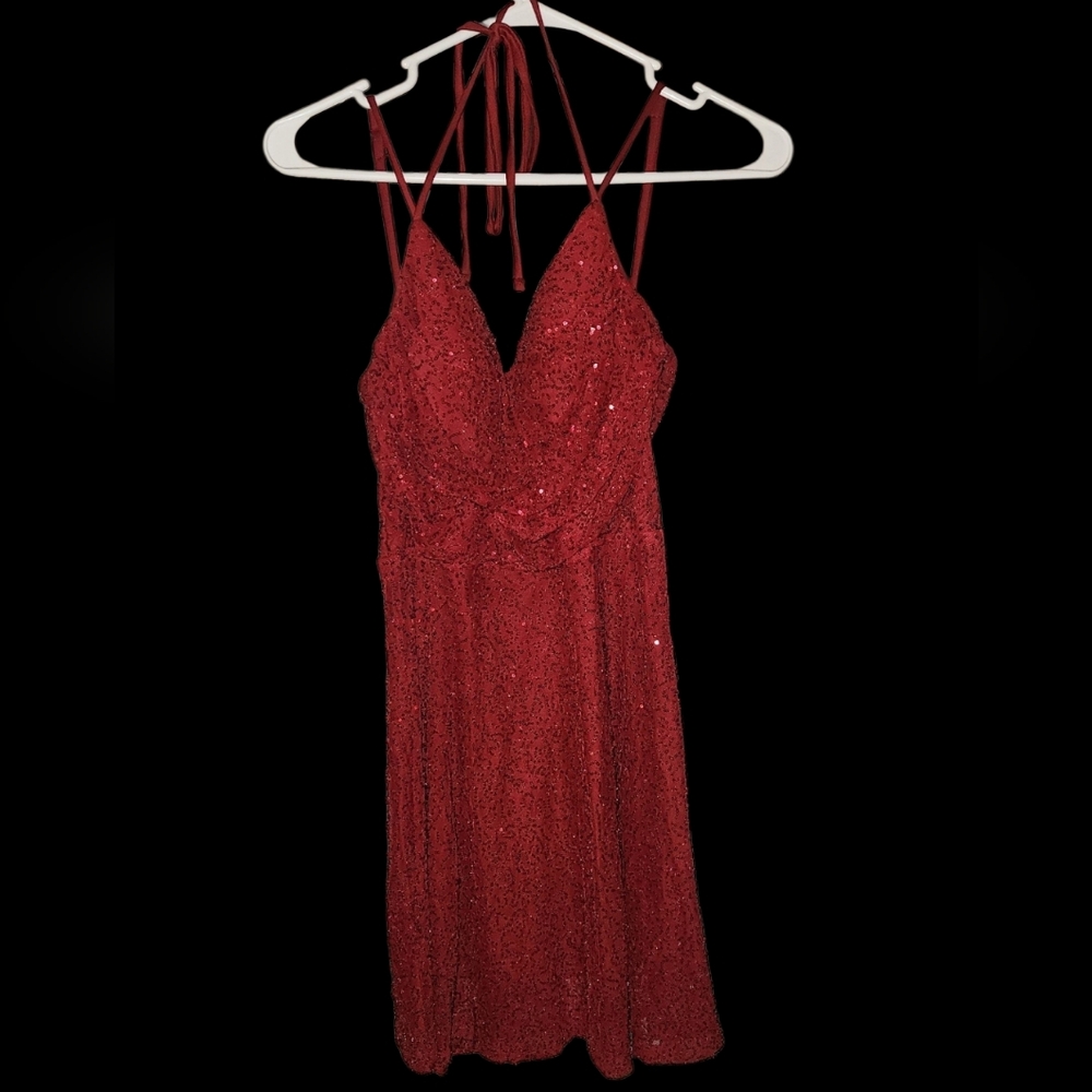 Windsor Red Backless Sequin Dress
